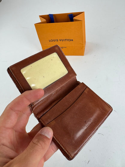 Vintage Louis Vuitton Leather monogram Card Holder Brown