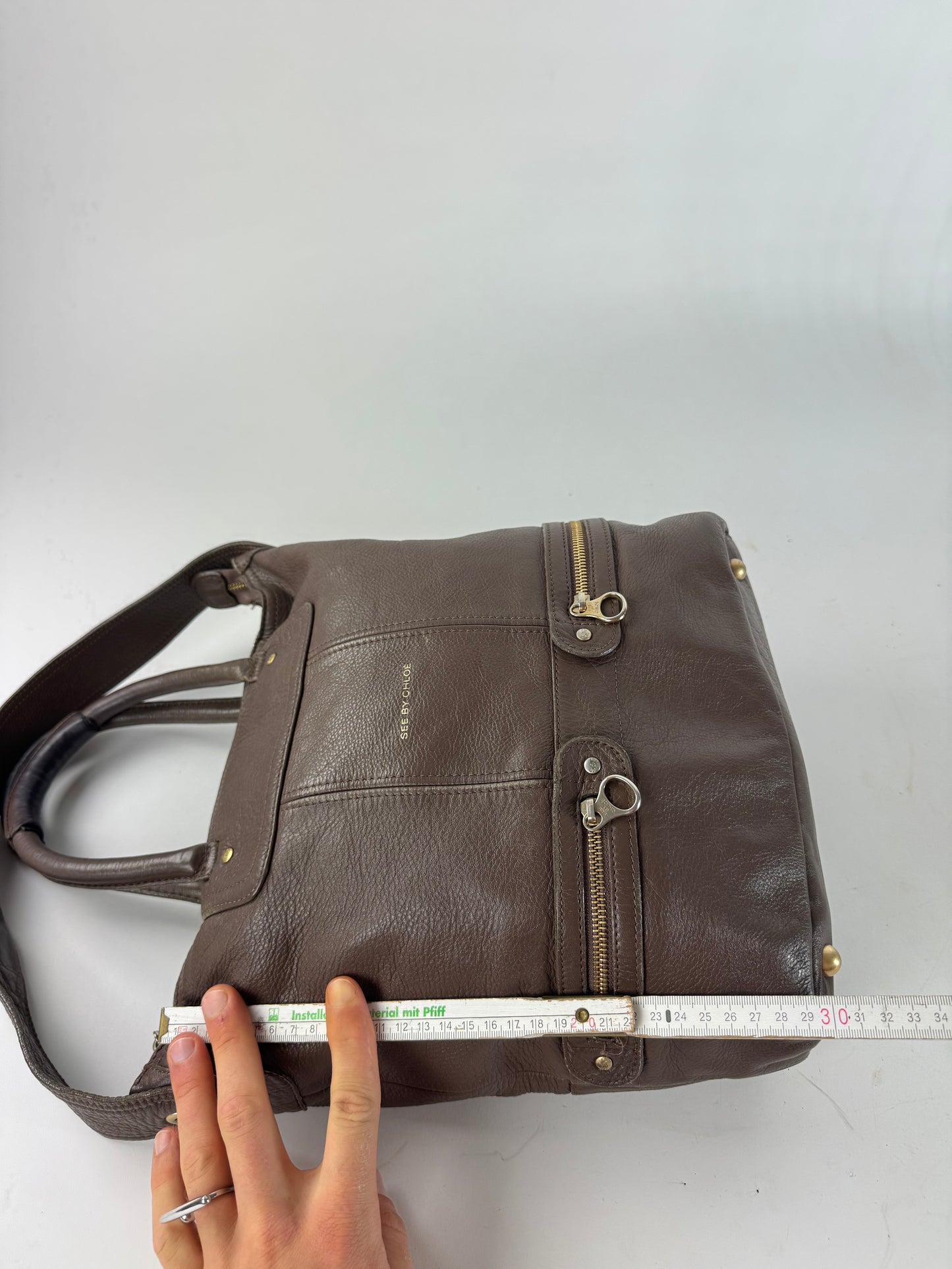 Vintage Chloe 2Way Leather Handbag Brown