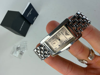 Vintage Emporio Armani Bracelet Watch Silver Cream