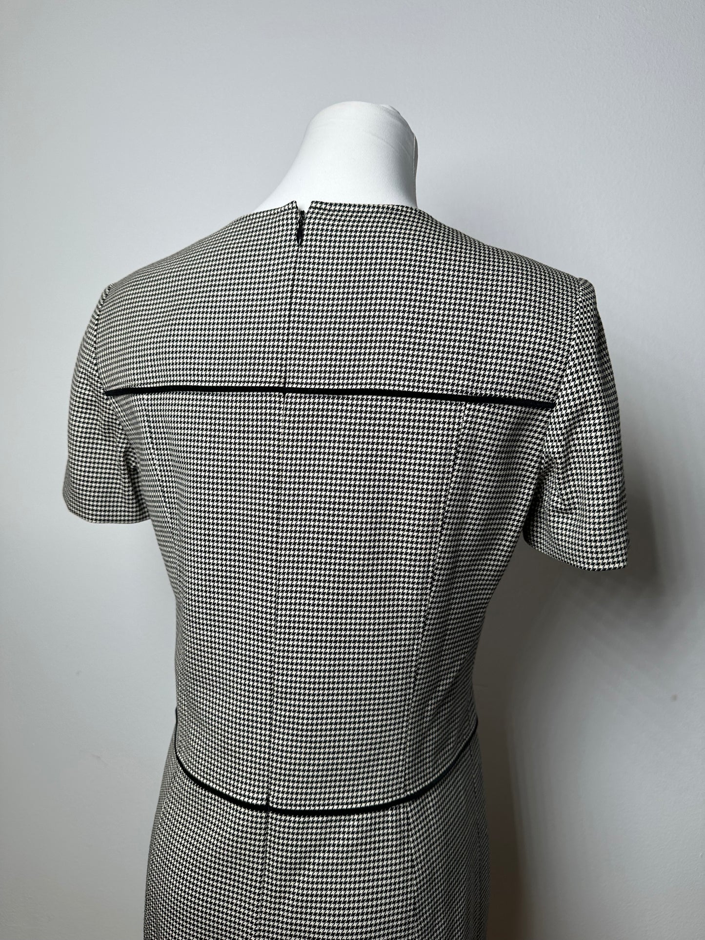 Vintage Courreges Checked Dress Black White M