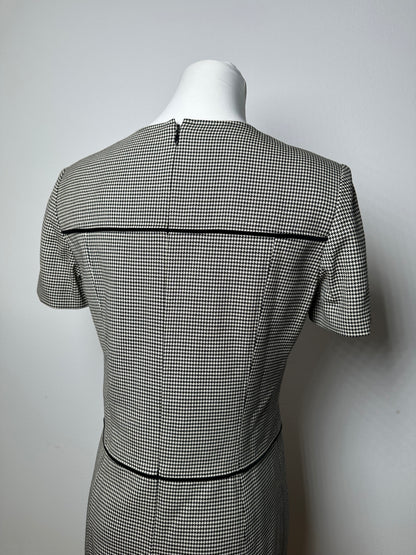 Vintage Courreges Checked Dress Black White M