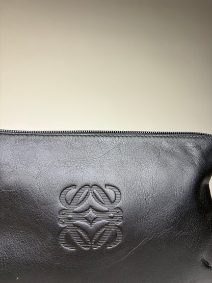 Vintage Loewe Soft Leather Pouch Black Gold