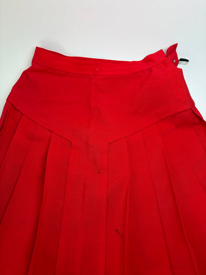Vintage Dior Cotton Midi Skirt Bright Red Late 1990s M