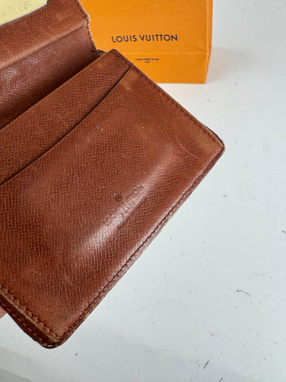 Vintage Louis Vuitton Leather monogram Card Holder Brown
