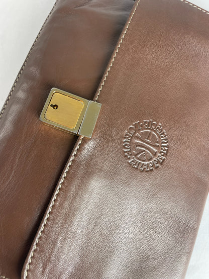 Vintage Loewe Madrid Leather Clutch Brown