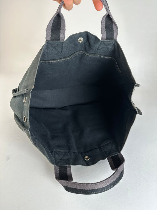 Vintage Hermes Canvas Tote Bag Black