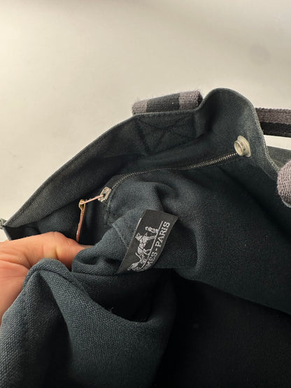 Vintage Hermes Canvas Tote Bag Black