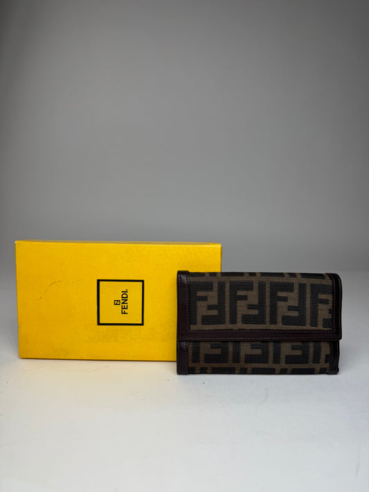 Vintage Fendi FF Monogram Wallet Brown