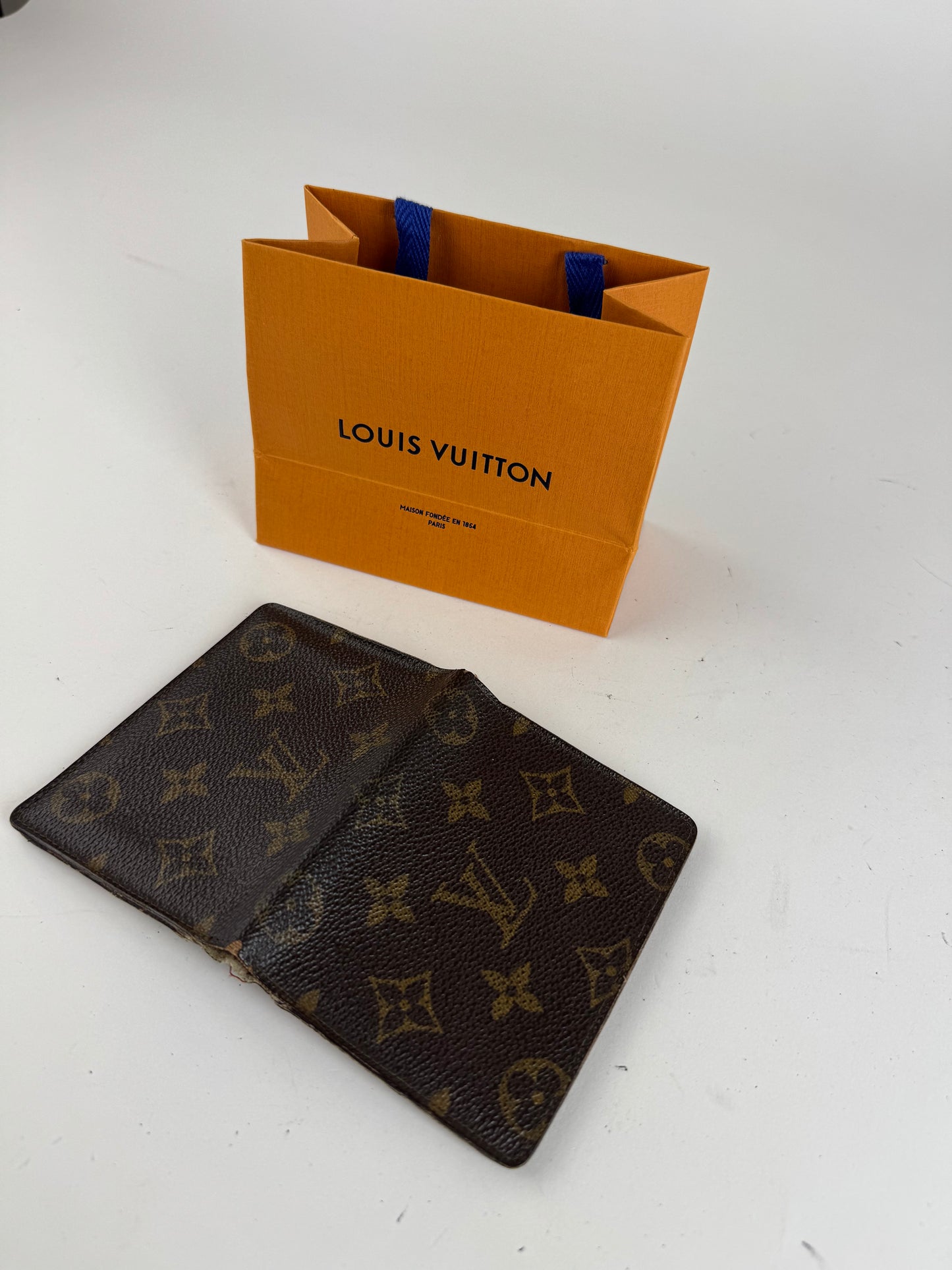 Vintage Louis Vuitton Leather monogram Card Holder Brown