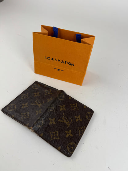 Vintage Louis Vuitton Leather monogram Card Holder Brown