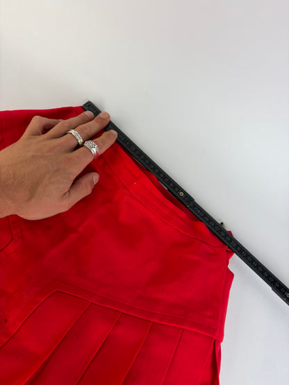 Vintage Dior Cotton Midi Skirt Bright Red Late 1990s M