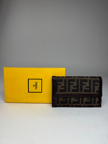 Vintage Fendi FF Monogram Wallet Brown