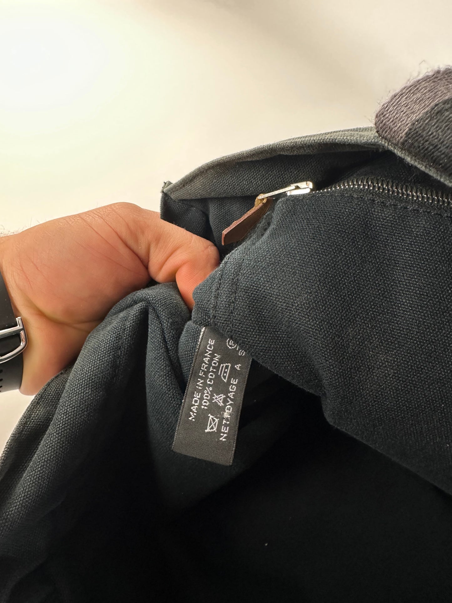Vintage Hermes Canvas Tote Bag Black
