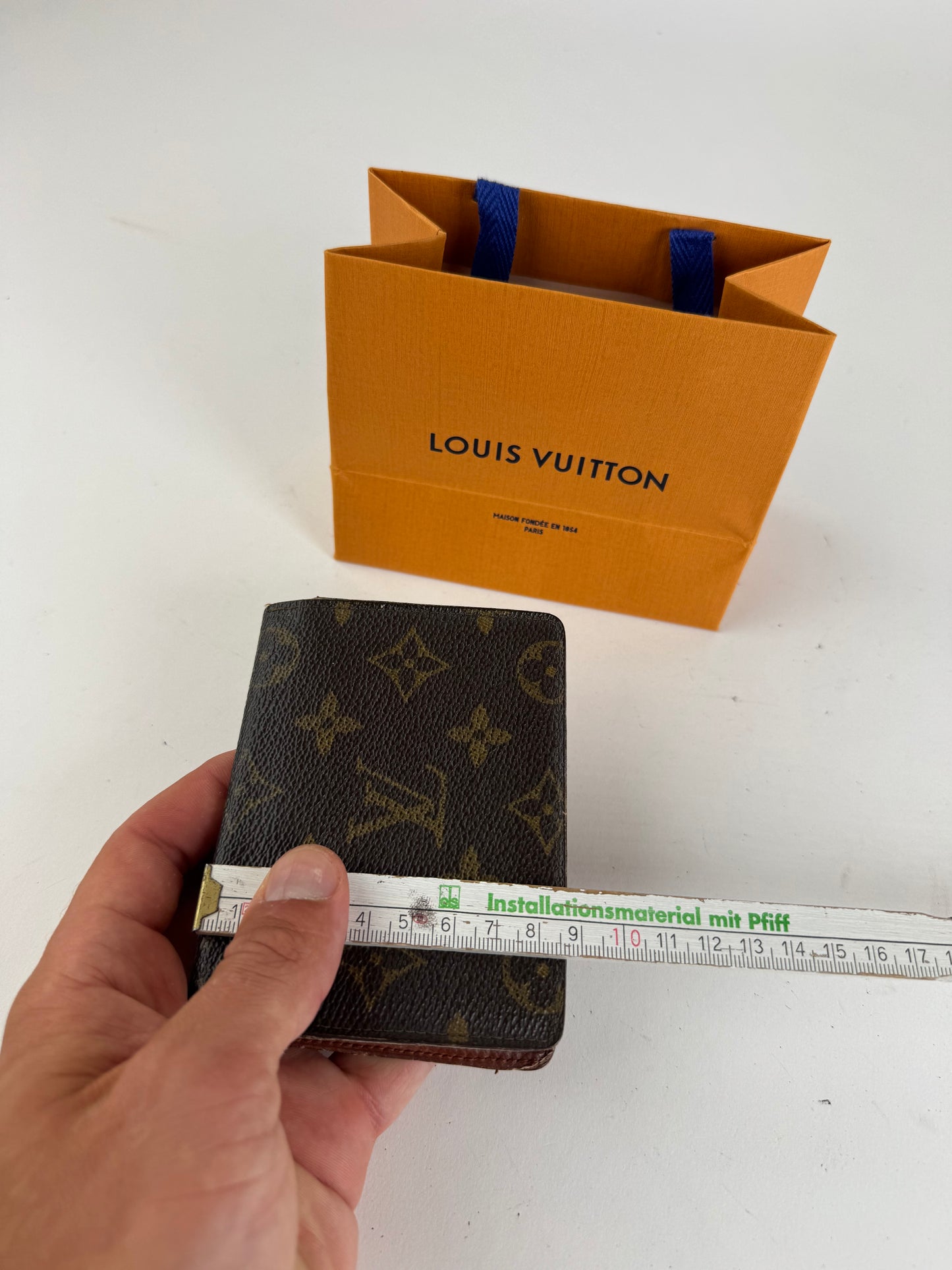 Vintage Louis Vuitton Leather monogram Card Holder Brown