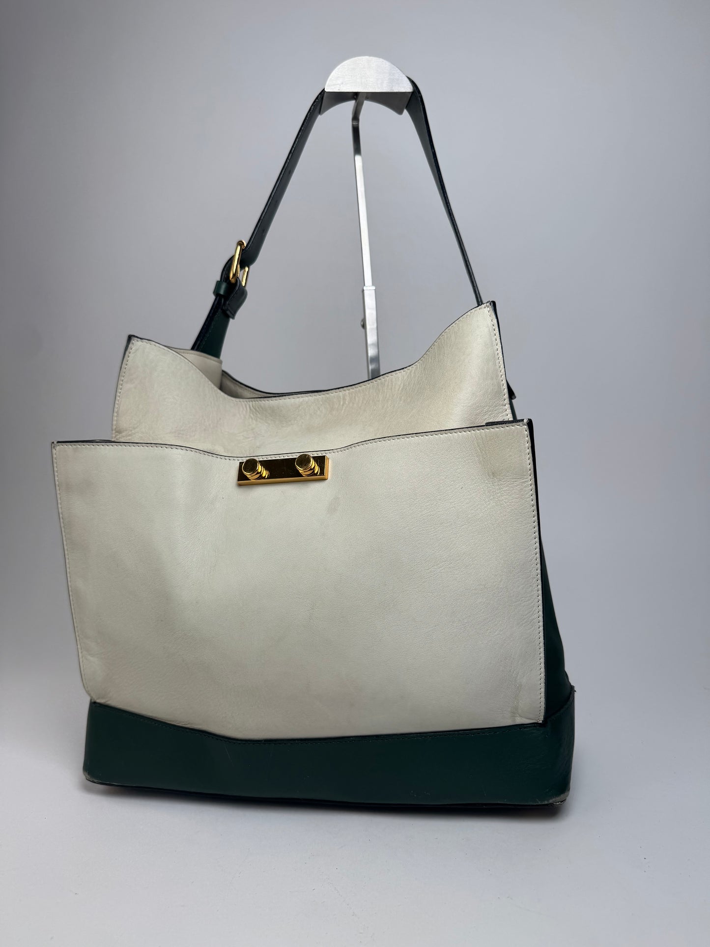 Vintage Marni Leather Bag White Green