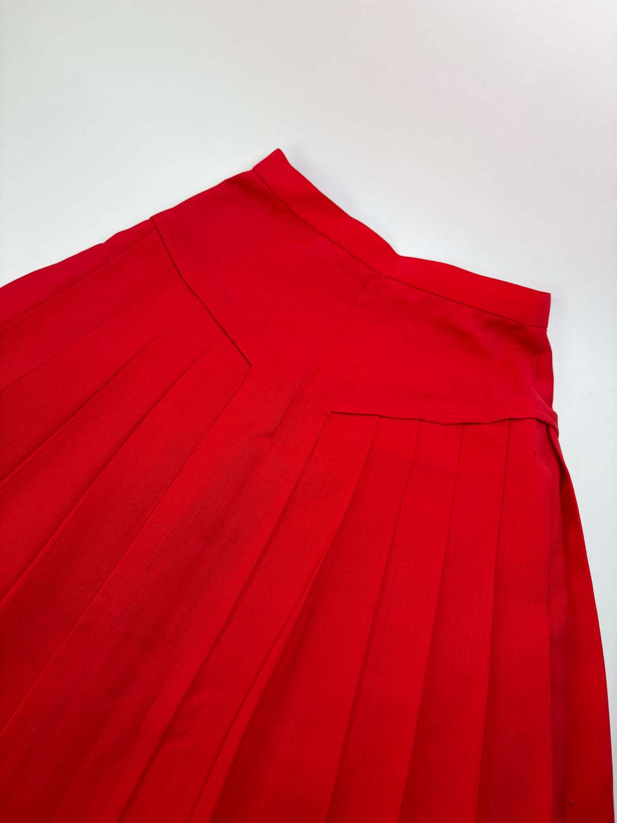 Vintage Dior Cotton Midi Skirt Bright Red Late 1990s M