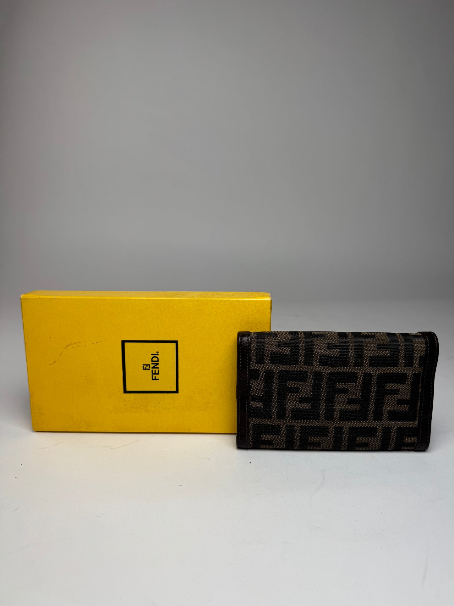 Vintage Fendi FF Monogram Wallet Brown
