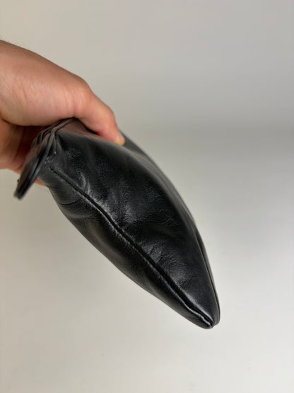 Vintage Loewe Soft Leather Pouch Black Gold