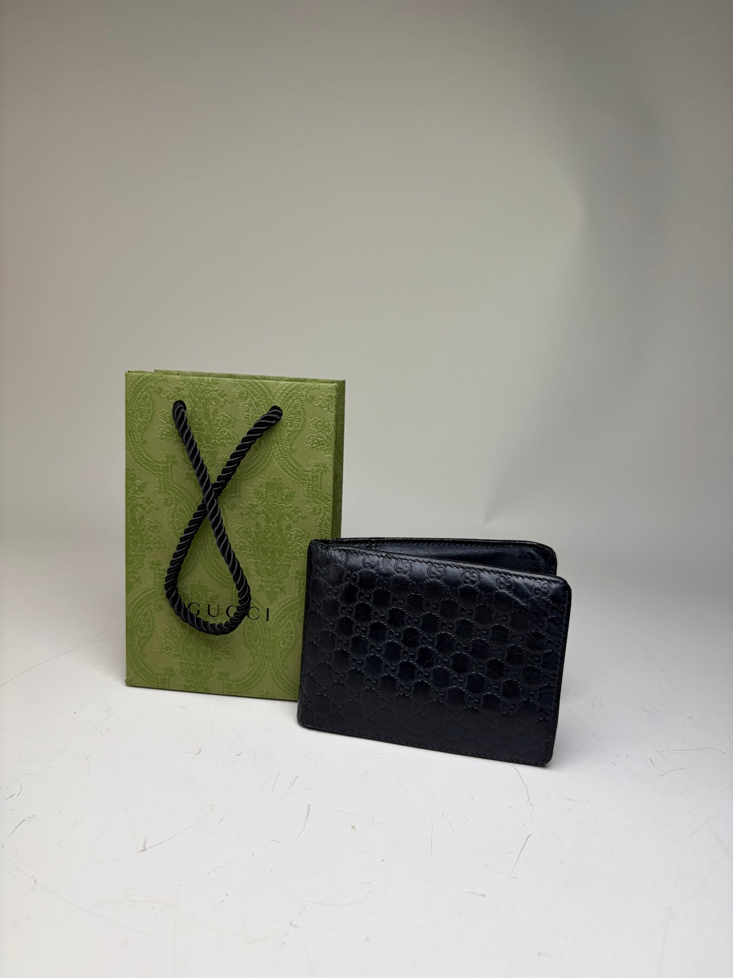 Vintage Gucci GG Monogram Leather Wallet Black