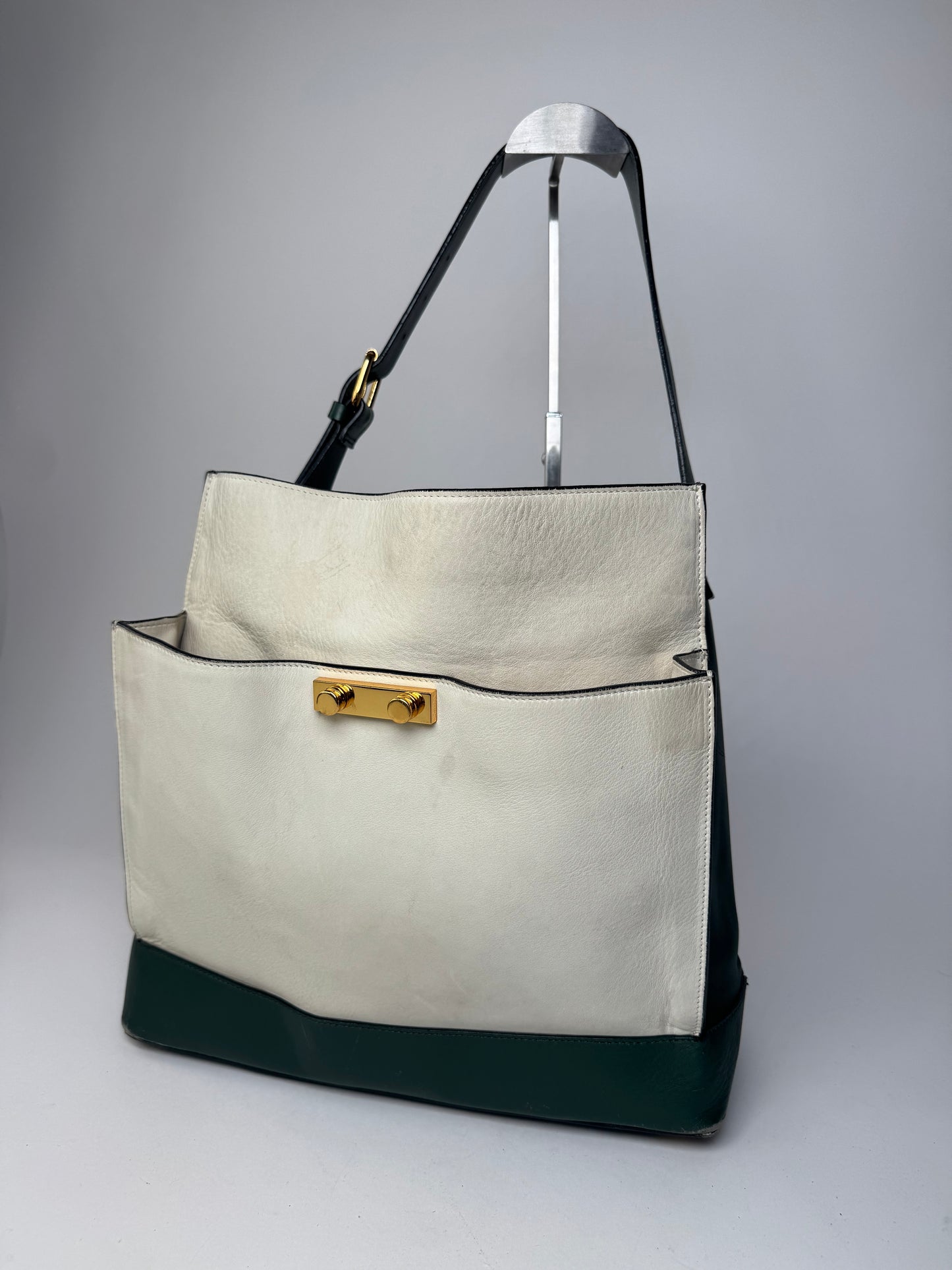 Vintage Marni Leather Bag White Green
