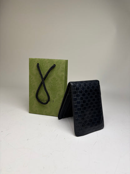 Vintage Gucci GG Monogram Leather Wallet Black