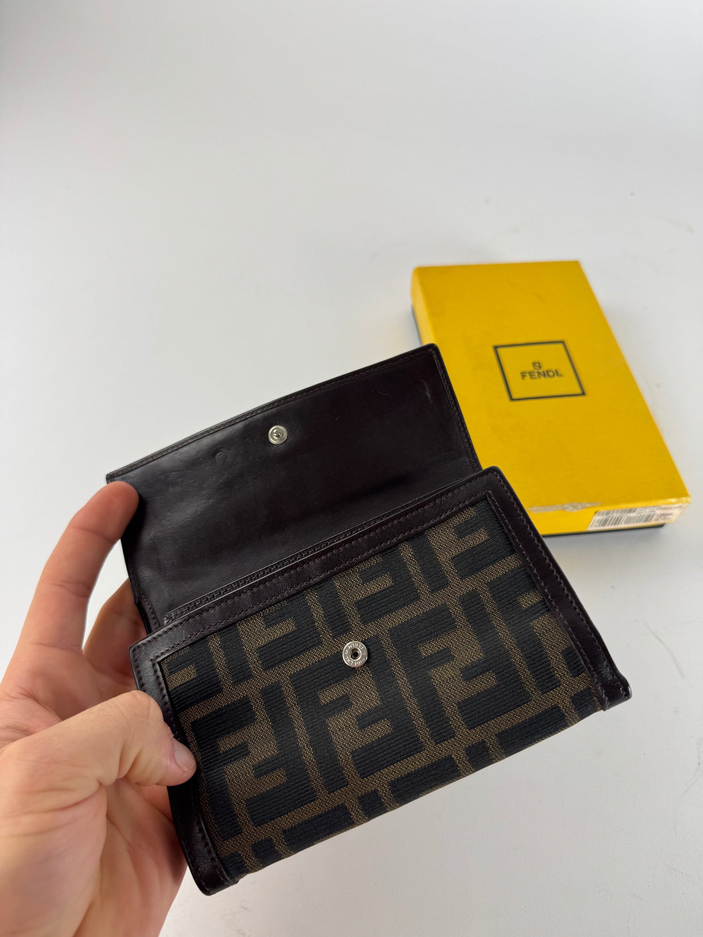Vintage Fendi FF Monogram Wallet Brown