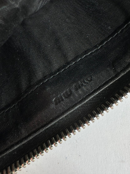 Vintage Miu Miu Patent Leather Bifold Wallet c. Late 2000s Green Black