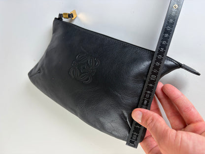 Vintage Loewe Soft Leather Pouch Black Gold