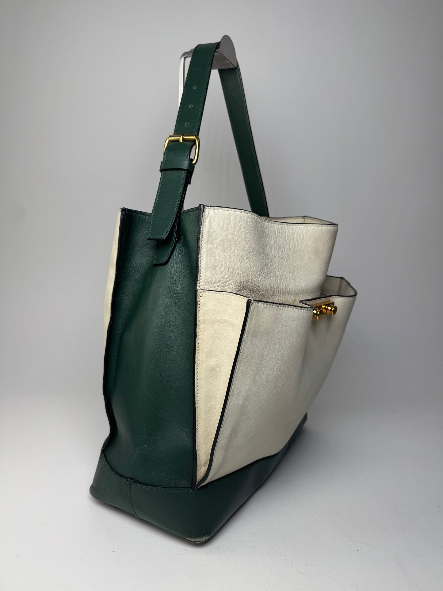 Vintage Marni Leather Bag White Green