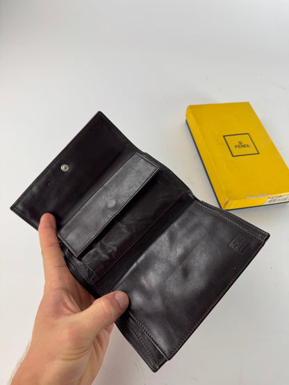 Vintage Fendi FF Monogram Wallet Brown