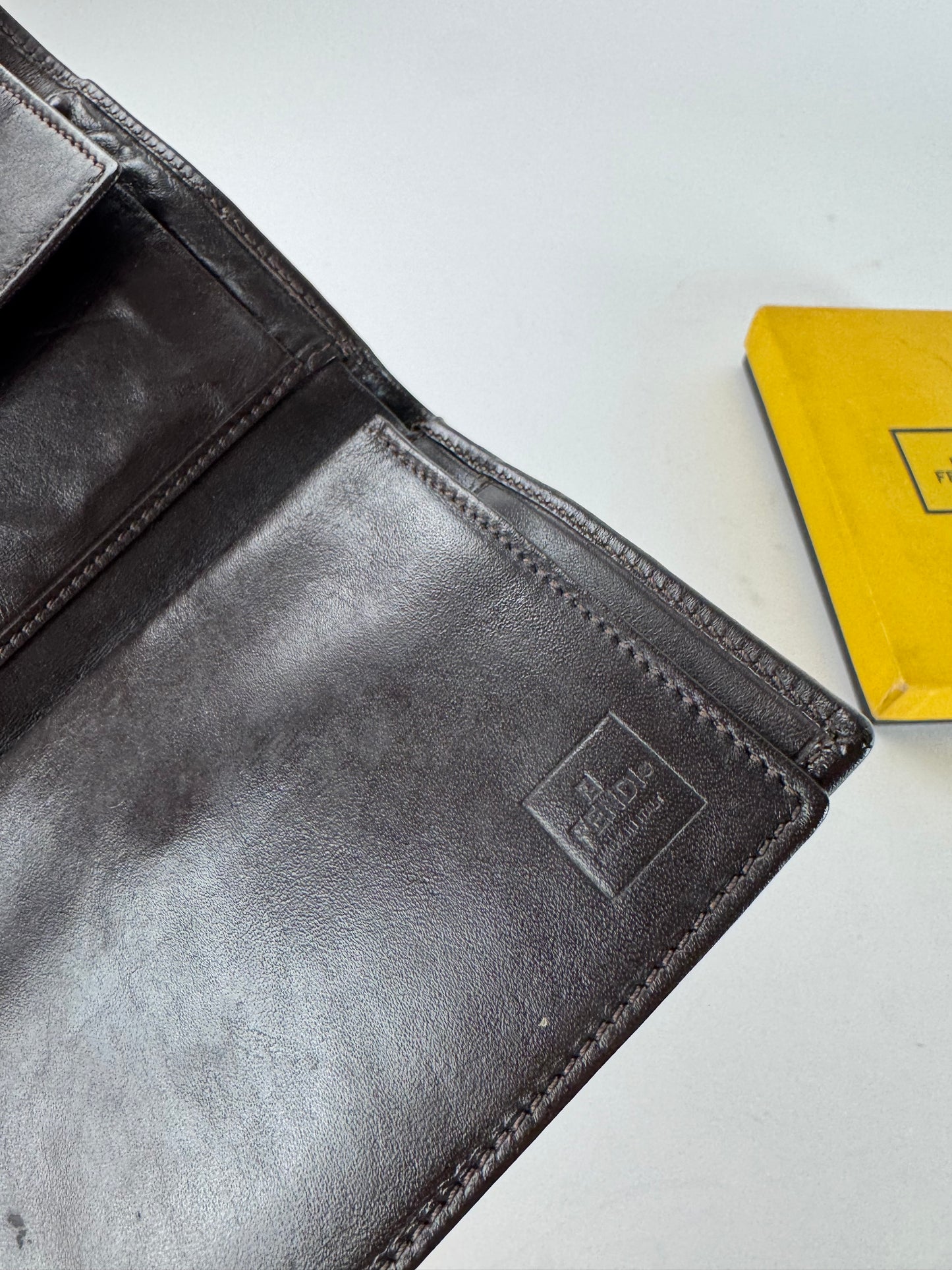 Vintage Fendi FF Monogram Wallet Brown