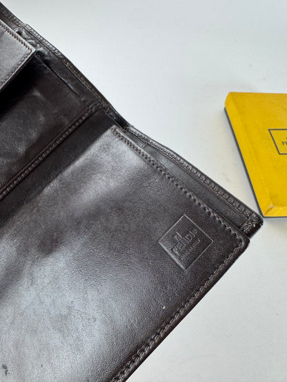 Vintage Fendi FF Monogram Wallet Brown