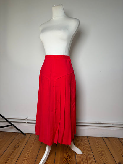Vintage Dior Cotton Midi Skirt Bright Red Late 1990s M