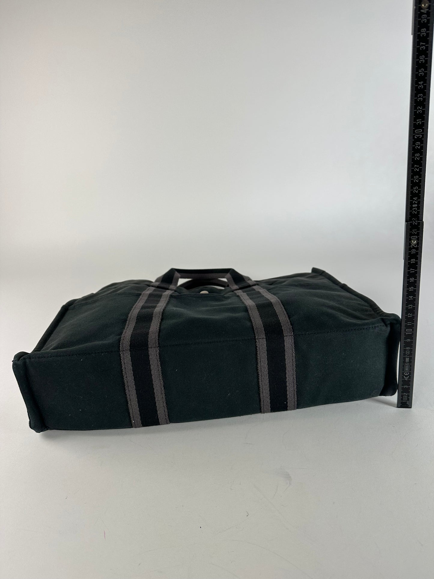 Vintage Hermes Canvas Tote Bag Black