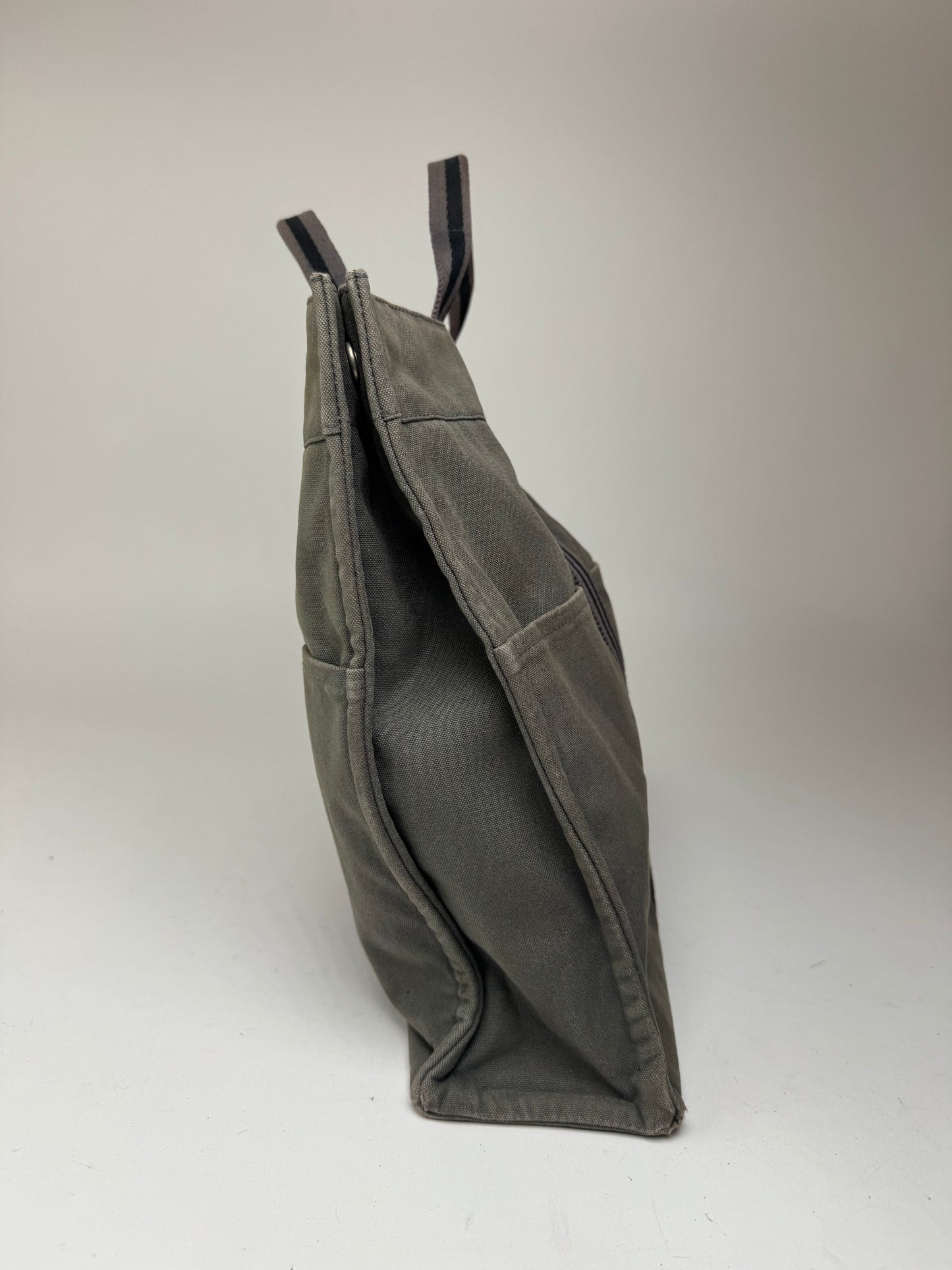 Vintage Hermes Canvas Shopper Grey