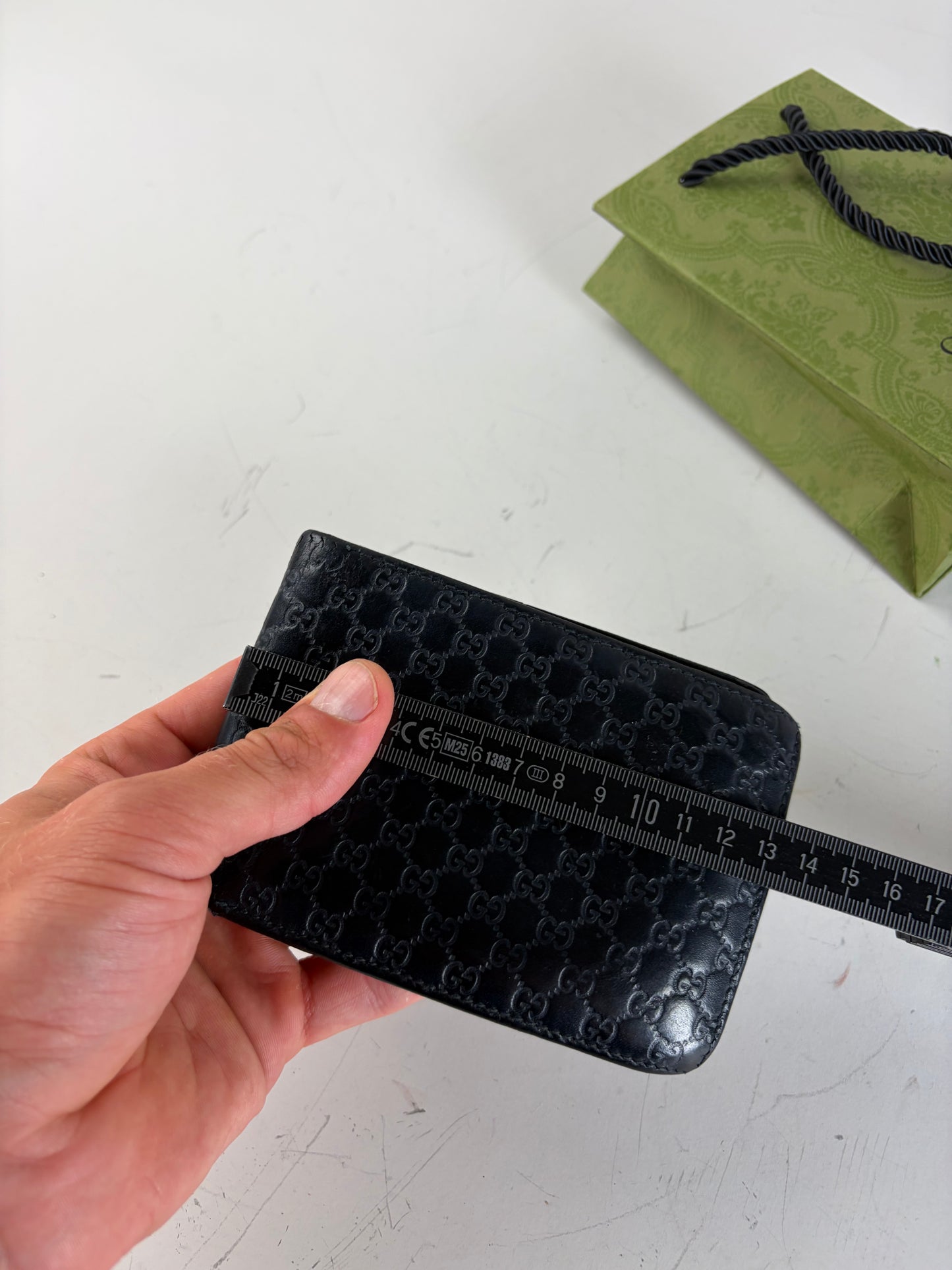 Vintage Gucci GG Monogram Leather Wallet Black