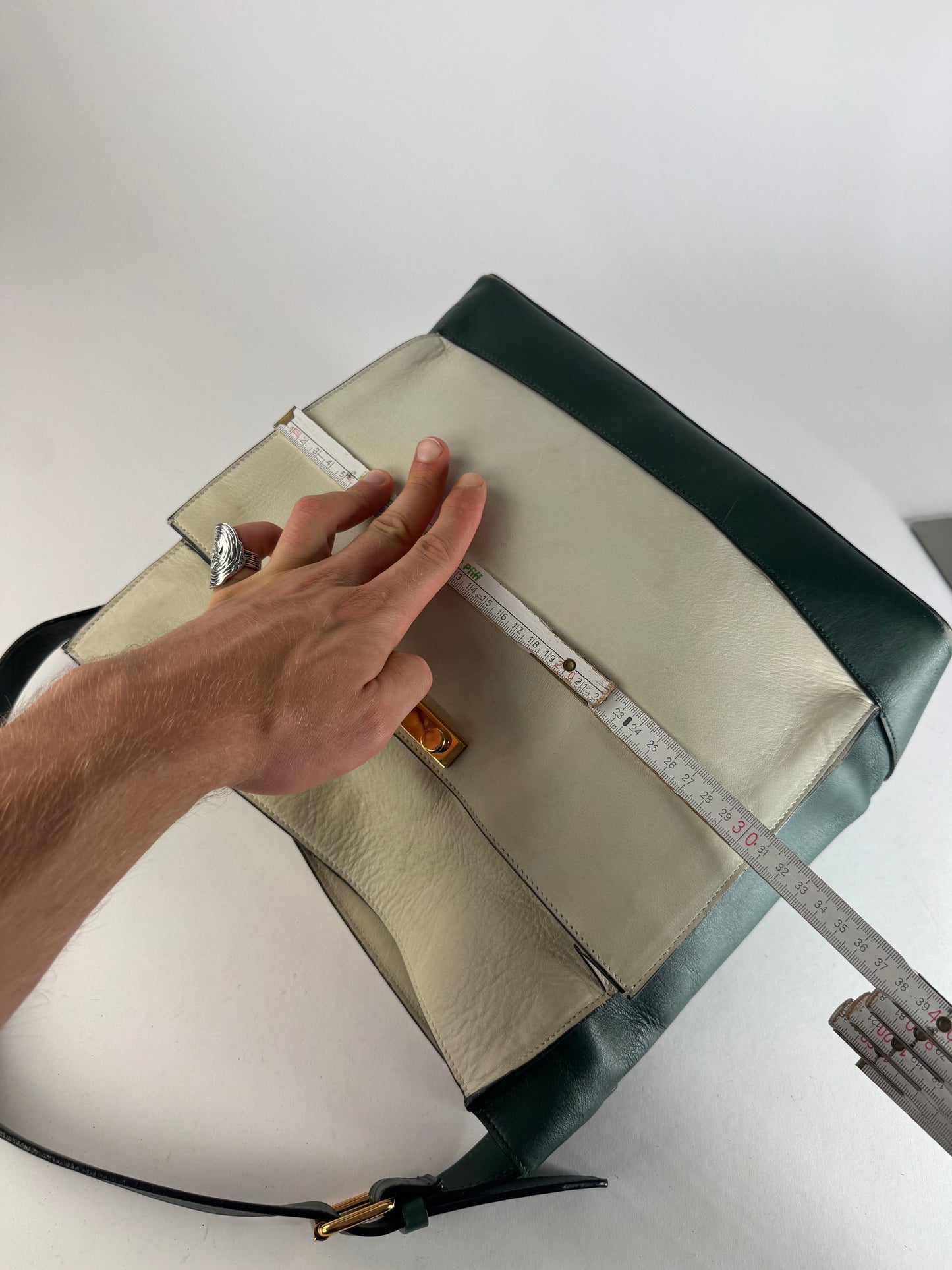 Vintage Marni Leather Bag White Green