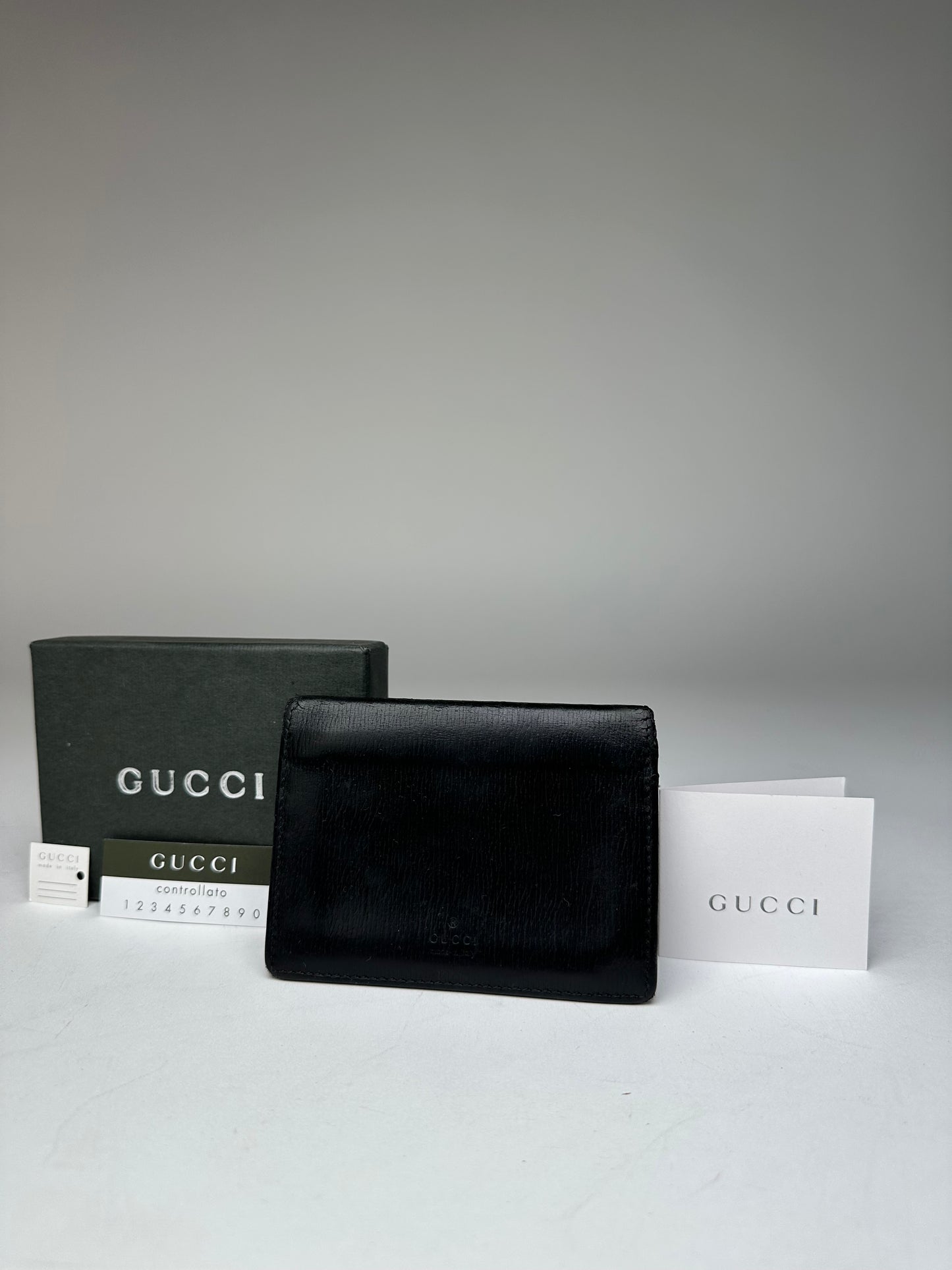 Vintage Gucci Leather Card Holder Black