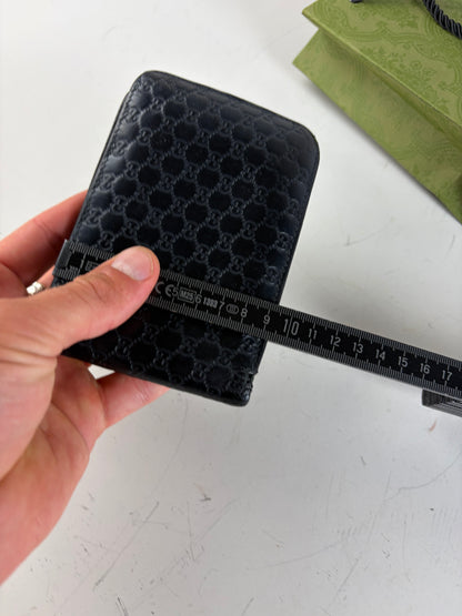 Vintage Gucci GG Monogram Leather Wallet Black
