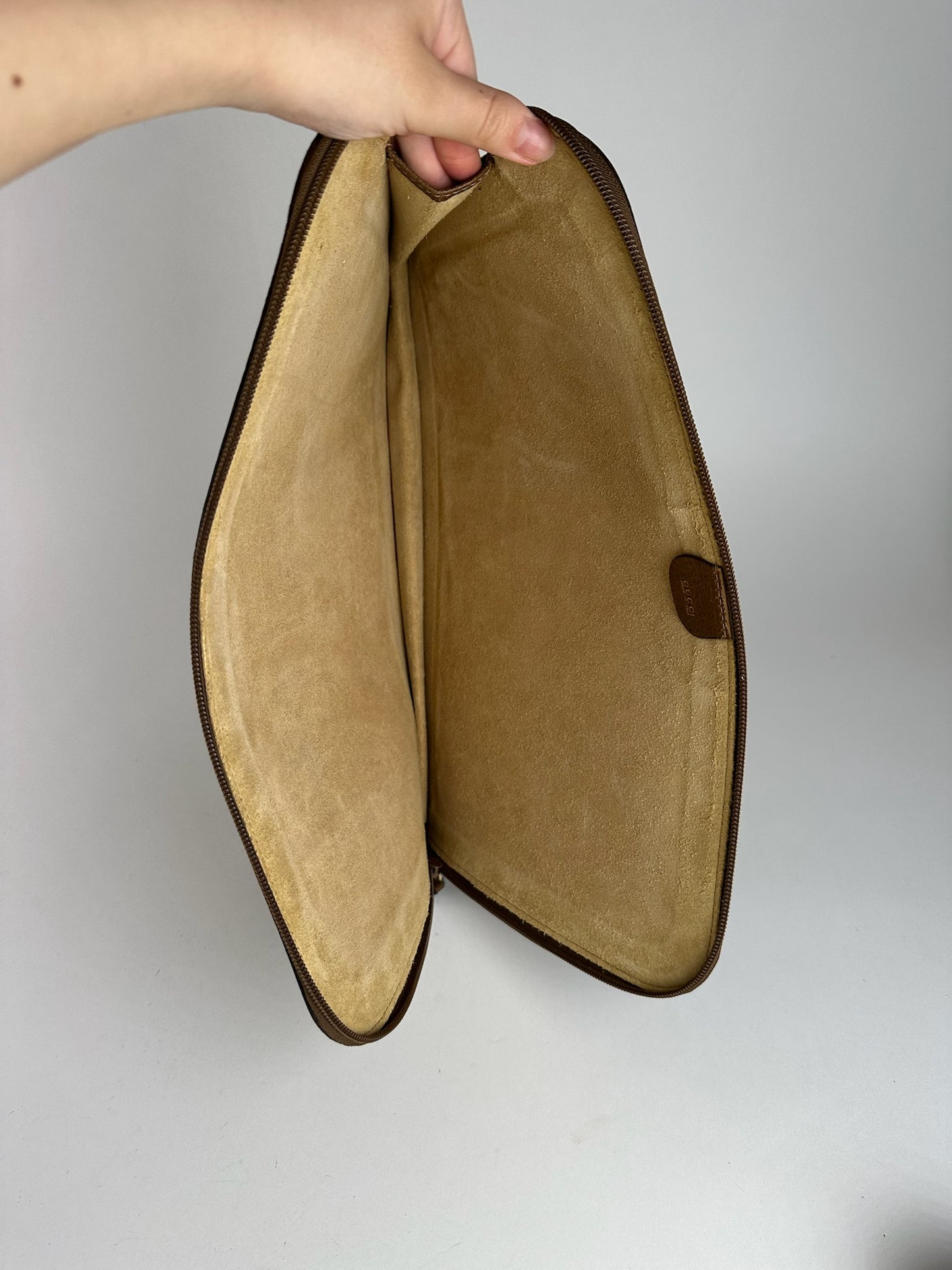 Pochette Gucci vintage en cuir marron