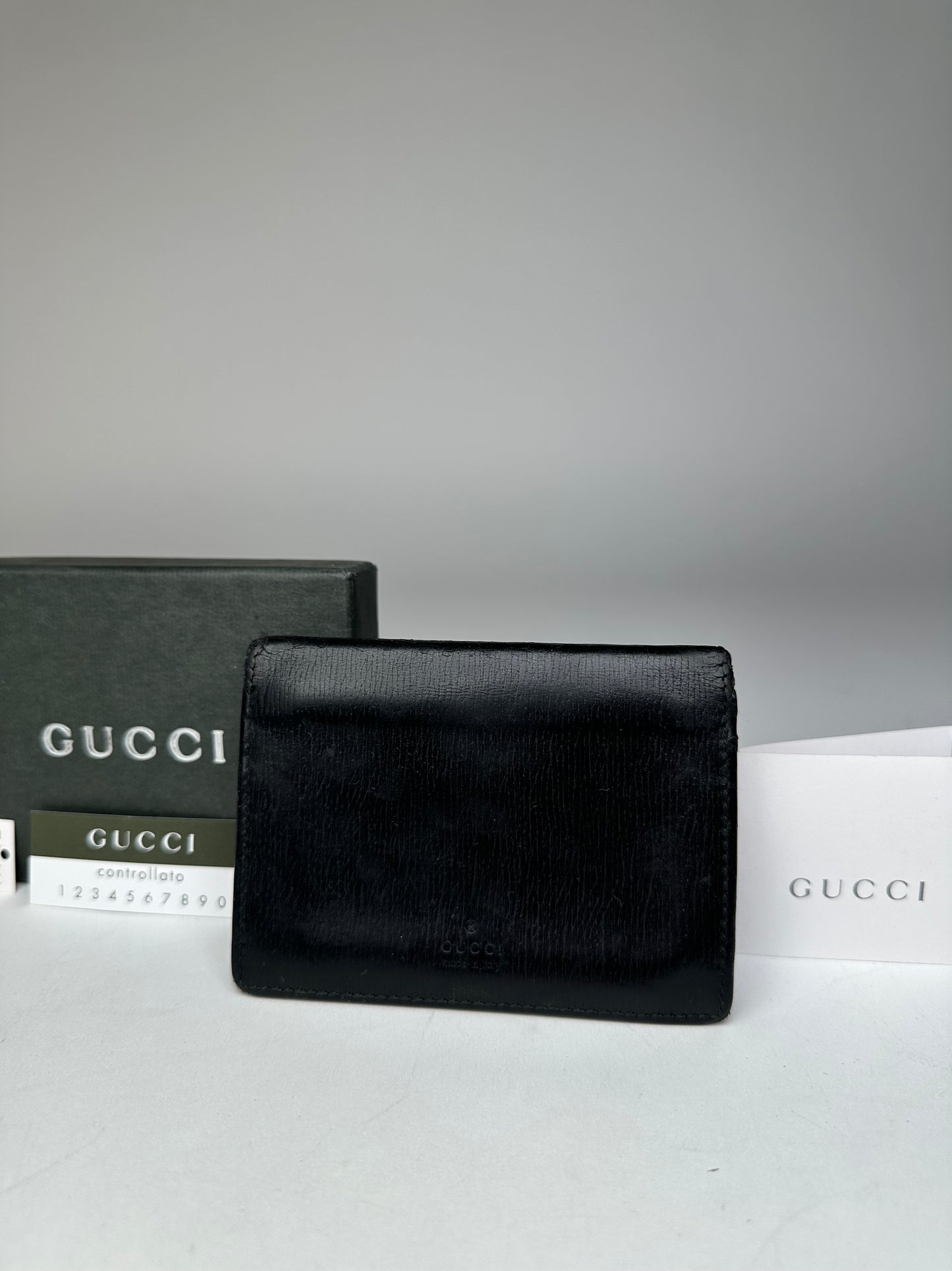 Vintage Gucci Leather Card Holder Black