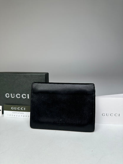 Vintage Gucci Leather Card Holder Black