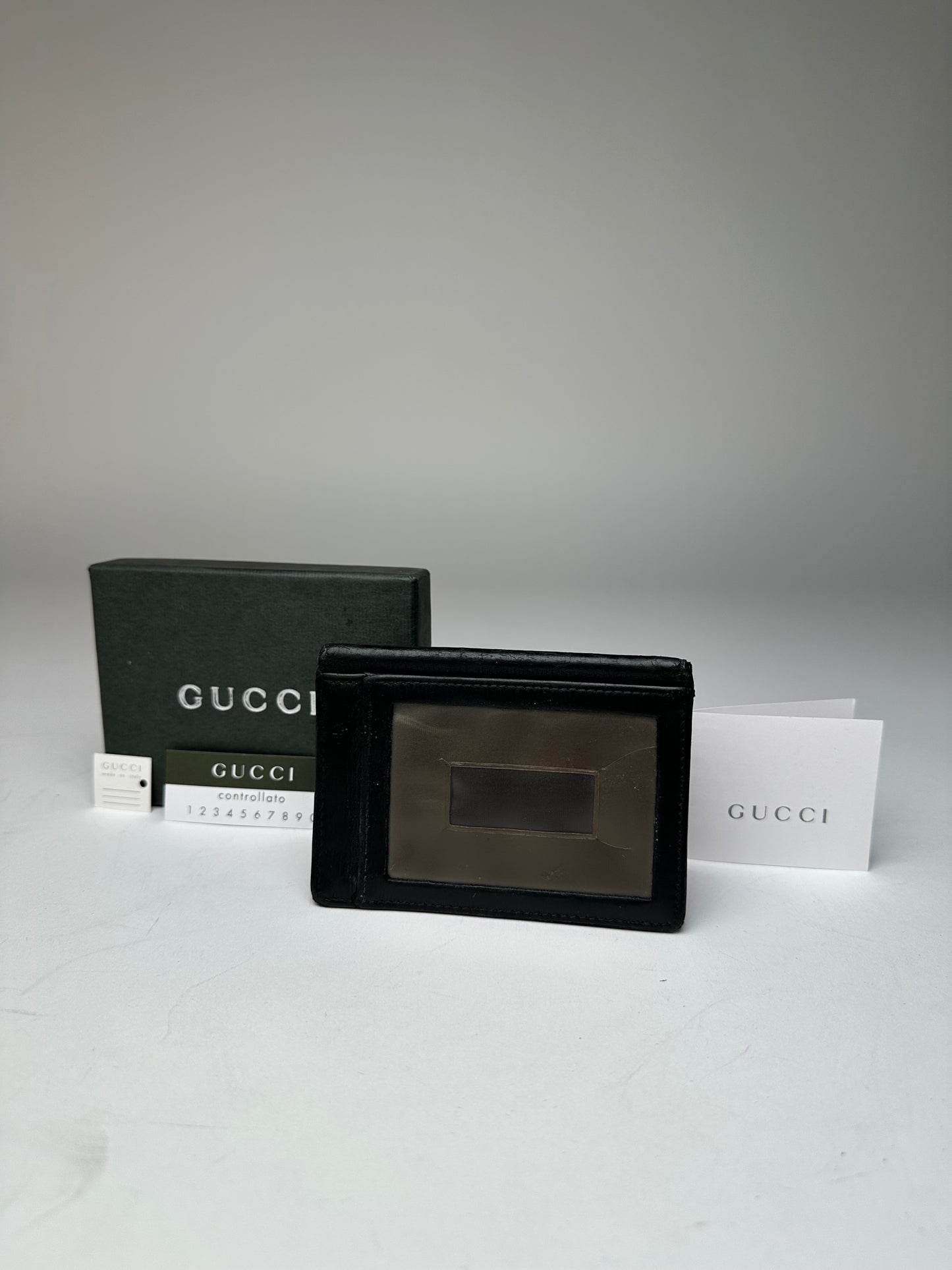 Vintage Gucci Leather Card Holder Black