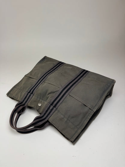Vintage Hermes Canvas Shopper Grey