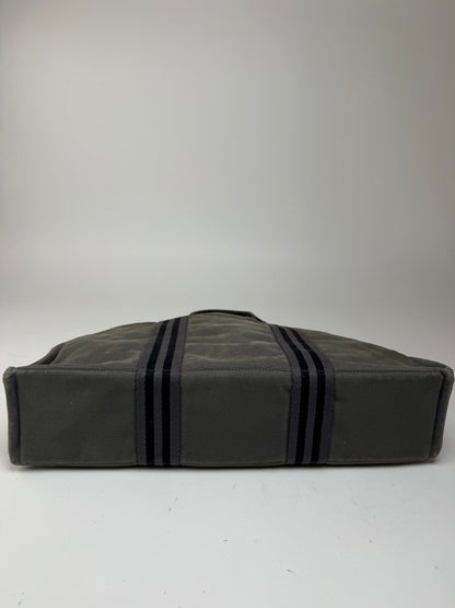 Vintage Hermes Canvas Shopper Grey