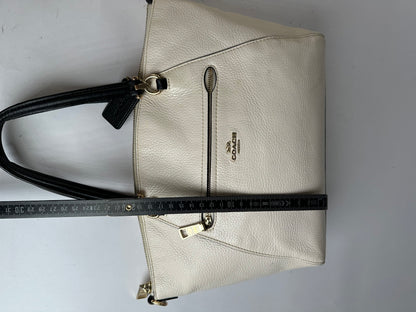 Vintage Coach Pebbled Leather Structured Tote c. 2010s Cream