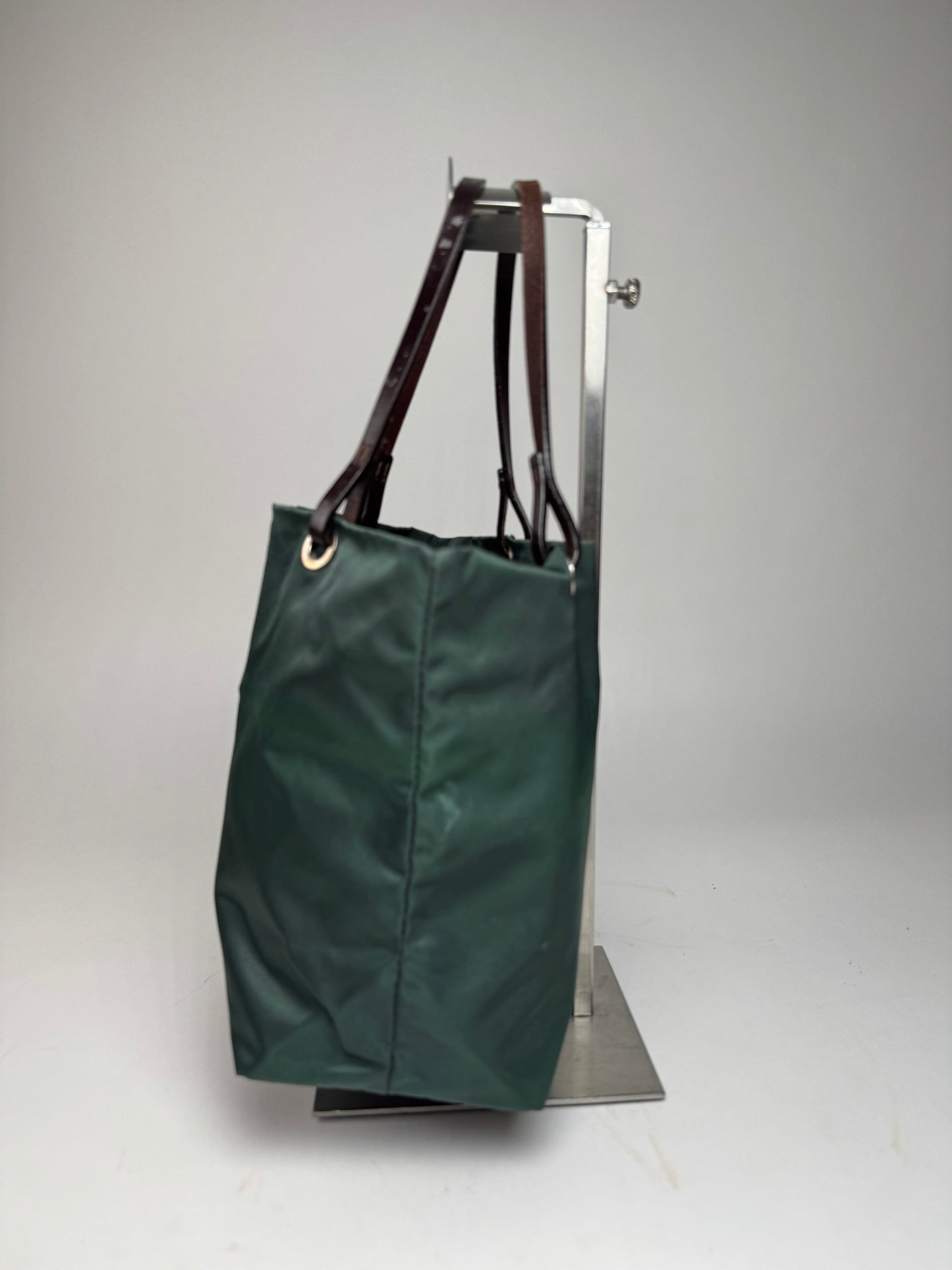 Vintage Fendi FF Logo Tote Bag Green Brown