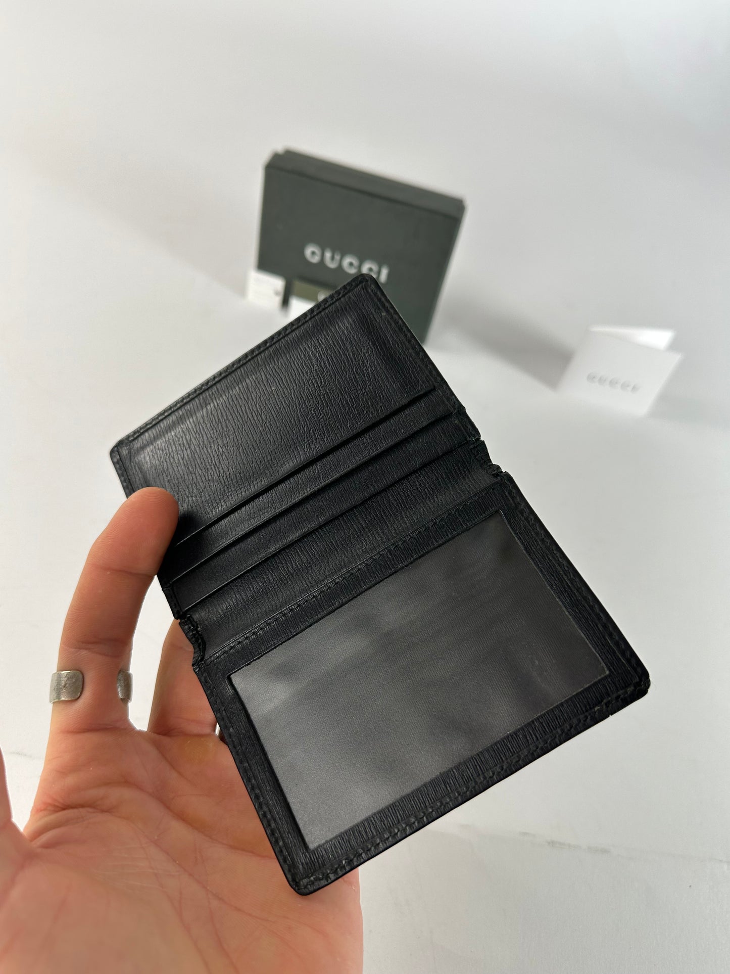 Vintage Gucci Leather Card Holder Black
