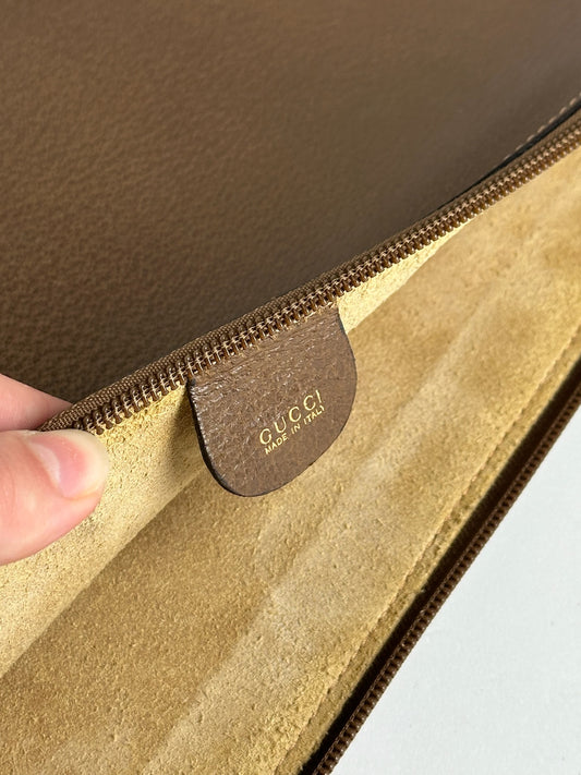 Pochette Gucci vintage en cuir marron