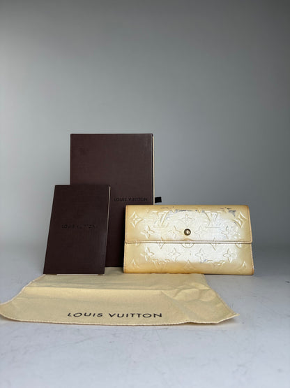 Vintage Louis Vuitton Vernis Long Wallet Light Yellow Gold